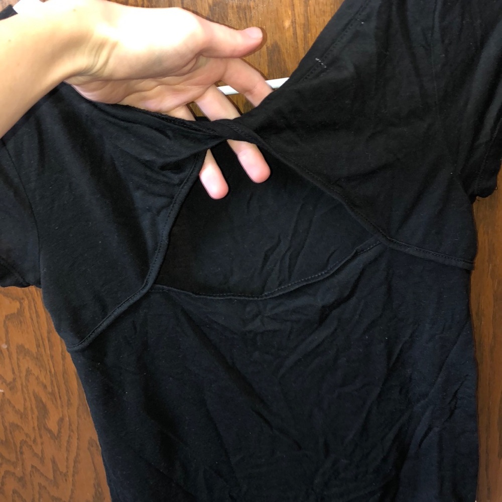 Black shirt with cutout on back
